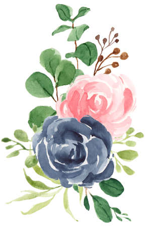 Floral Foliage Wreath, Floral Bouquet, Flower Ribbon, Sprig, Blossom, Rose, Greeneryの写真素材