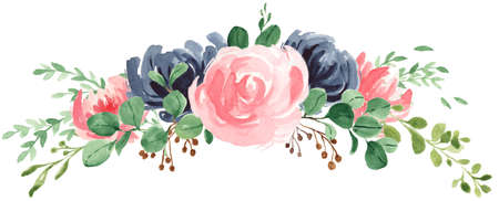 Floral Foliage Wreath, Floral Bouquet, Flower Ribbon, Sprig, Blossom, Rose, Greeneryの写真素材