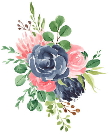 Floral Foliage Wreath, Floral Bouquet, Flower Ribbon, Sprig, Blossom, Rose, Greeneryの写真素材