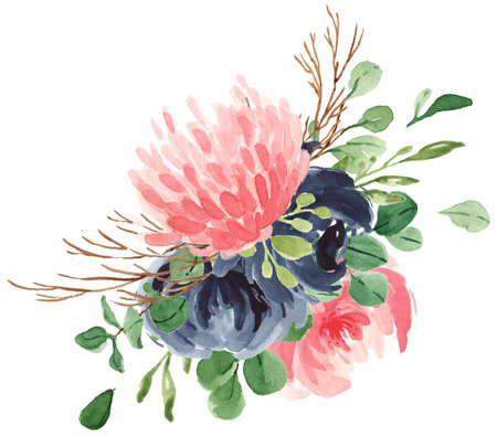 Floral Foliage Wreath, Floral Bouquet, Flower Ribbon, Sprig, Blossom, Rose, Greeneryの写真素材