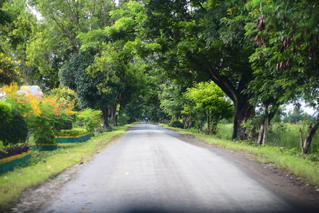 Myanmar's Inle village roadのeditorial素材