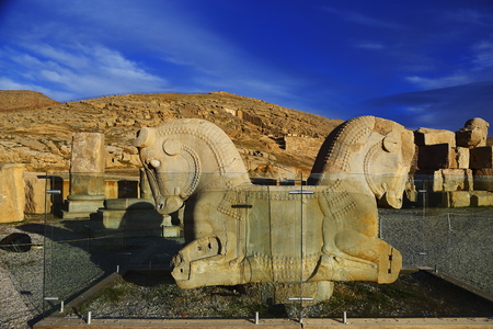 Double headed Griffin sculpture at Iran persepolis scenic spotのeditorial素材