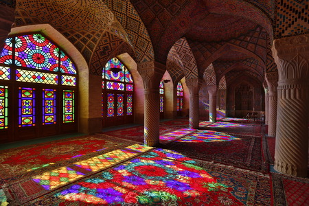 Pink Shiraz Mosque in Iranのeditorial素材