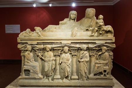 View of a sculpture in Turkey Museum of Antalya.のeditorial素材