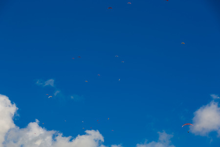 Turkey Fethiye Dead Sea paragliding sceneryの写真素材