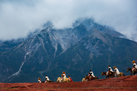 Impressions of Lijiang, Yunnan, China, Jade Dragon Snow Mountainのeditorial素材