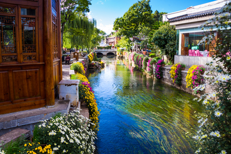 The scenery of Black dragon Pool in Lijiang, Yunnan, Chinaのeditorial素材