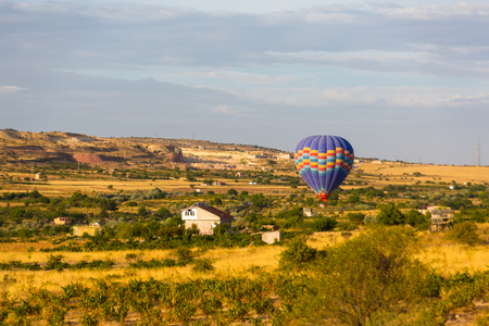 hot air balloon in the skyのeditorial素材