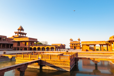 India city of Agra, fatehpur Sikri Royal Gardenのeditorial素材