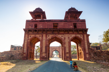 India Agra fatehpur Sikri City gatehouseのeditorial素材