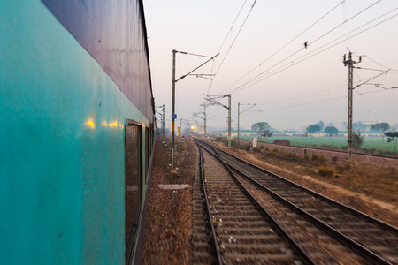 India Agra railway lineのeditorial素材
