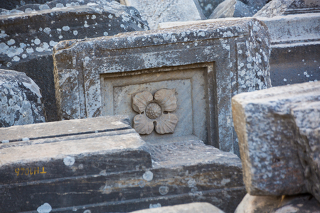 Stigma stone at the site of the Buddha in Turkeyのeditorial素材