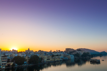 India Udaipur morningのeditorial素材