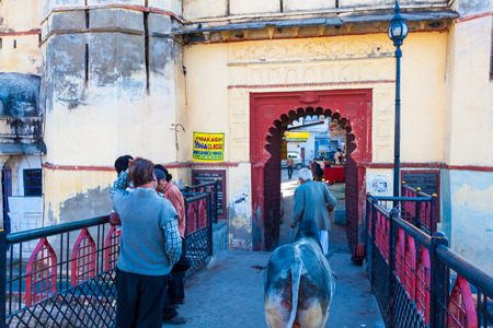 Old city gate in Udaipur, Indiaのeditorial素材