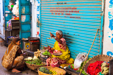 India Udaipur selling early marketの写真素材