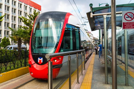 Istanbul Turkey tramのeditorial素材