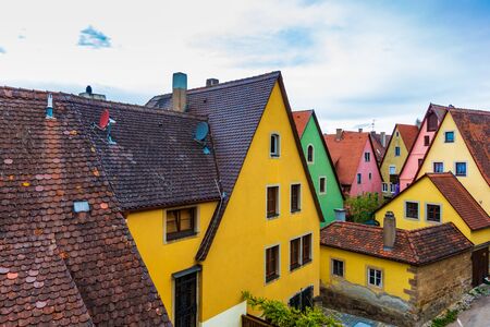 Houses in the old town of Rothenburg, Germanyの写真素材