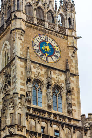 Clock tower of the New Town Hall in Munich, Germanyのeditorial素材
