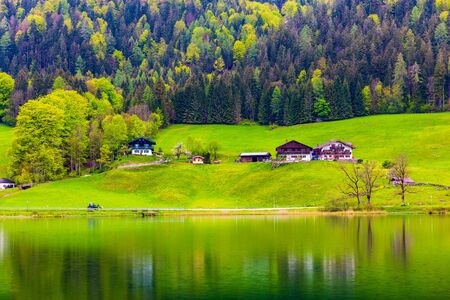 Scenery of the back lake in Ramsau, Germany
