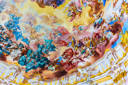 Wet frescoes on the dome of Eta Monastery, Germanyのeditorial素材