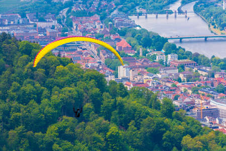 Heidelberg City Paraglider, Germanyの写真素材