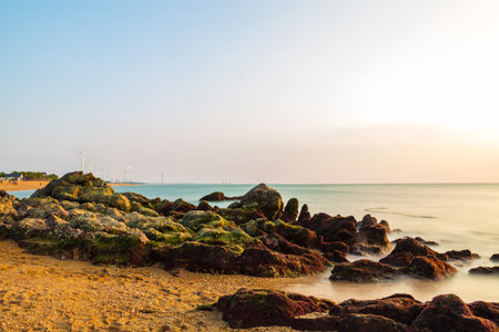 Yulinzhou beach scenery in Dongfang City, Hainan Province, Chinaの写真素材
