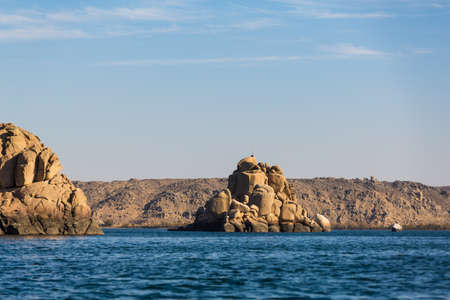 Africa Egypt Aswan Lake Nasser Sceneryの写真素材