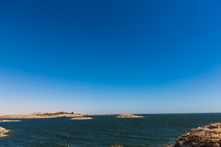 Scenery of Lake Nasser, Egypt, Africaの写真素材