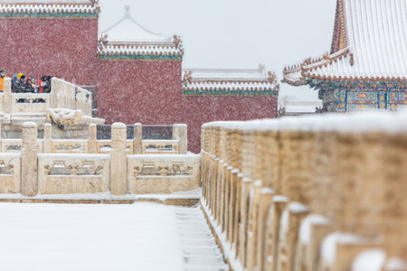 Snow scene of the Forbidden Cityのeditorial素材