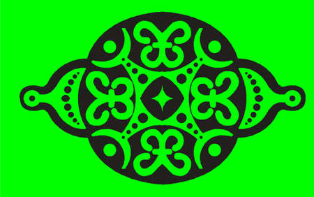 sigle logo Black with green backgroundのイラスト素材