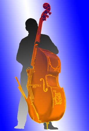 man plays the bassのイラスト素材