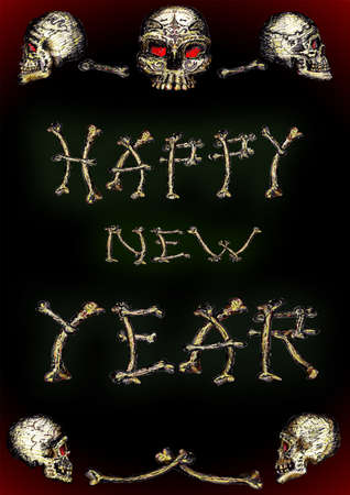 Skull Happy New Year