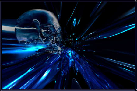 Blue Metal Skullのイラスト素材