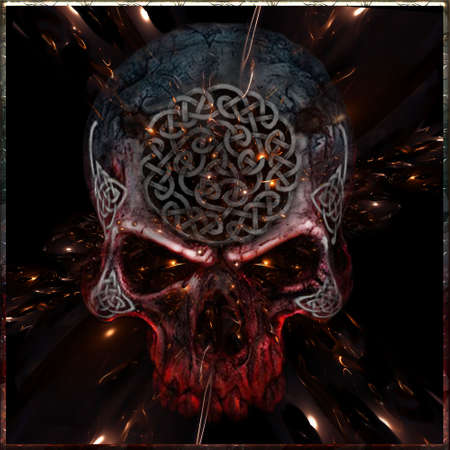 Celtic Skull Space Goldのイラスト素材