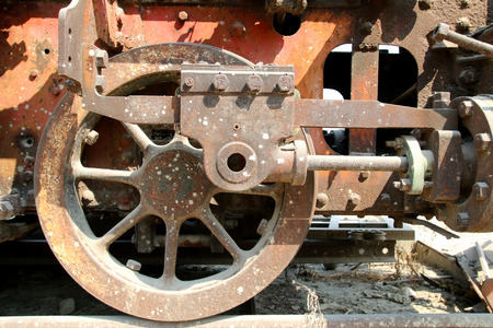 vintage old train tireの写真素材