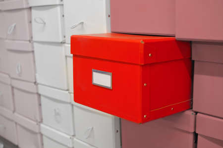 Redbox sticking out from rest.の写真素材