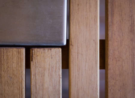 Steel and brown wood abstract backgroundの写真素材