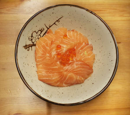 Close up sashimi salmonの写真素材