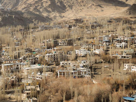 City view of Ladakh, Jammu and Kashmir, Indiaの写真素材