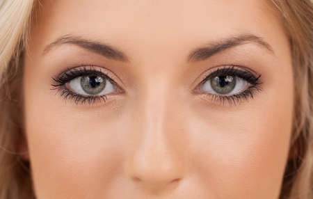 Beautiful eyes. Close-up on woman looking at camera