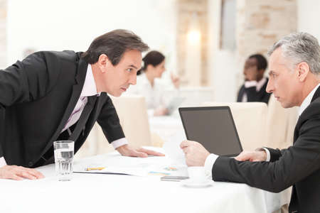 Conflict between two businesspeople.の写真素材