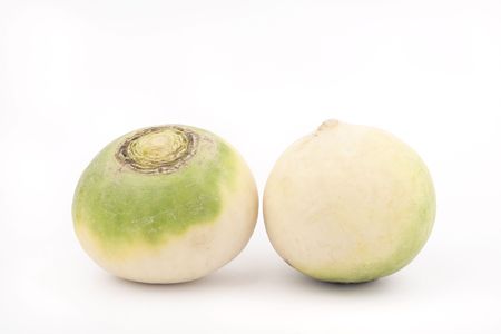 Turnips isolated on white backgroundの写真素材