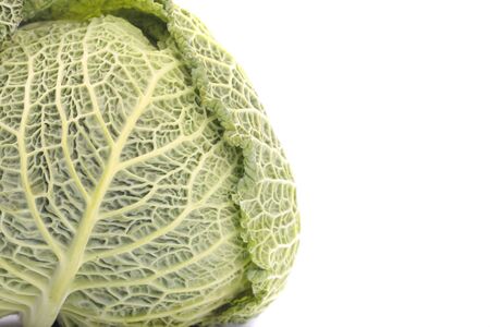 Green cabbage isolated over white background