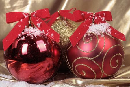 Christmas decorations with baubbles detailの写真素材