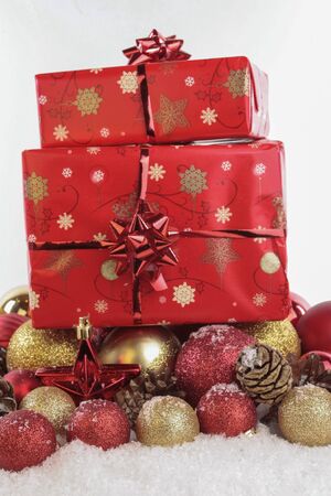 Christmas decorations with baubbles detailの写真素材