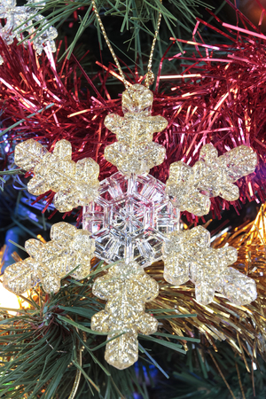 Christmas decorations with baubbles detailの写真素材