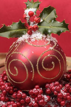 Christmas decorations with baubbles detailの写真素材