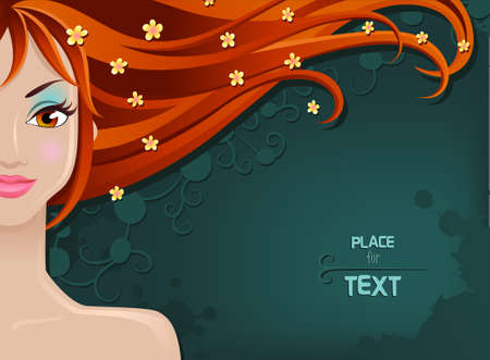 Pretty young woman with beauty red hairs  Vectorのイラスト素材