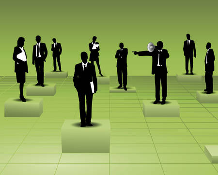 chief and employeesのイラスト素材