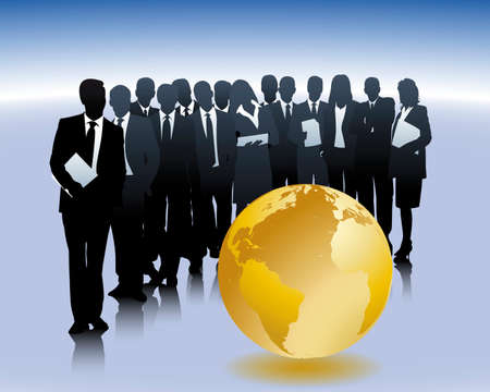 international company and teamのイラスト素材